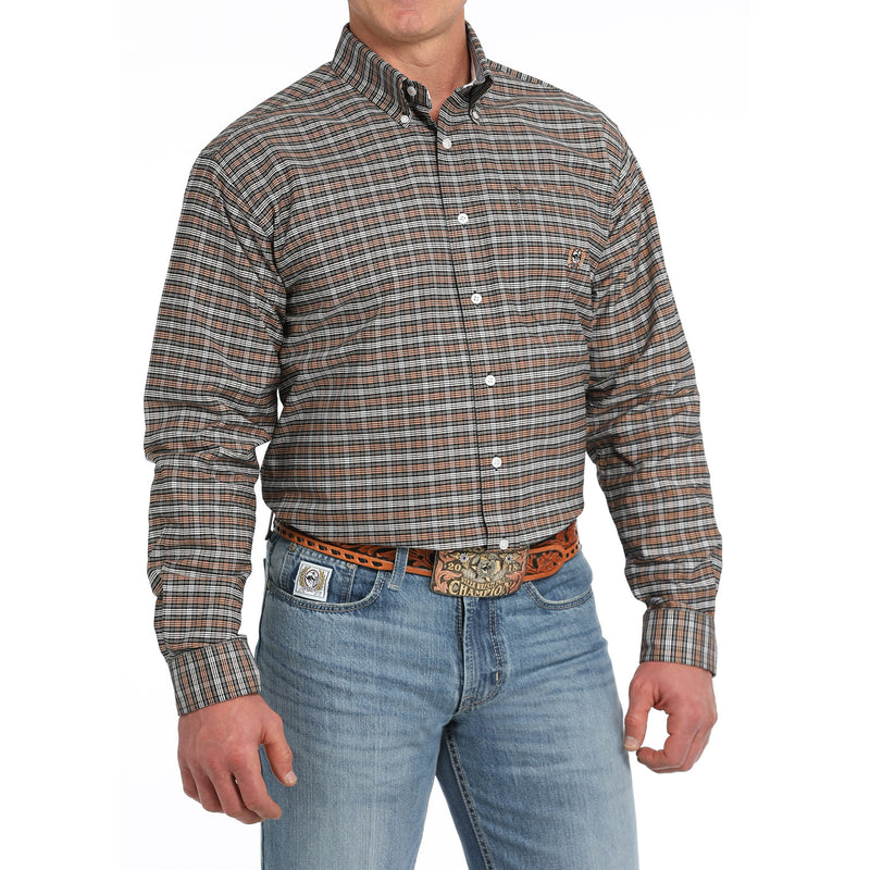 Cinch Men's Black Vintage Plaid Button Down Shirt