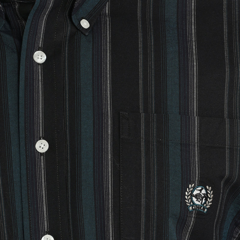 Cinch Men's Vintage Black Oxford Stripe Button Down Shirt