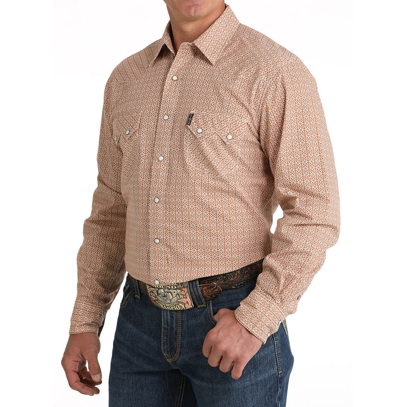 Cinch Men's Gold Print Long Sleeve Snap Shirt