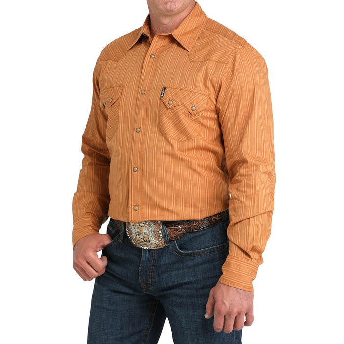Cinch Men's Brown Stripe Modern Fit Shirt
