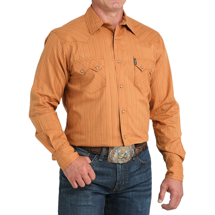Cinch Men's Brown Stripe Modern Fit Shirt