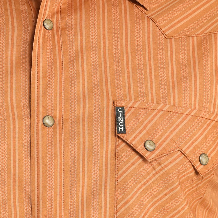 Cinch Men's Brown Stripe Modern Fit Shirt
