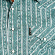 Cinch Men's Green Printed Modern Long Sleeve Snap Shirt