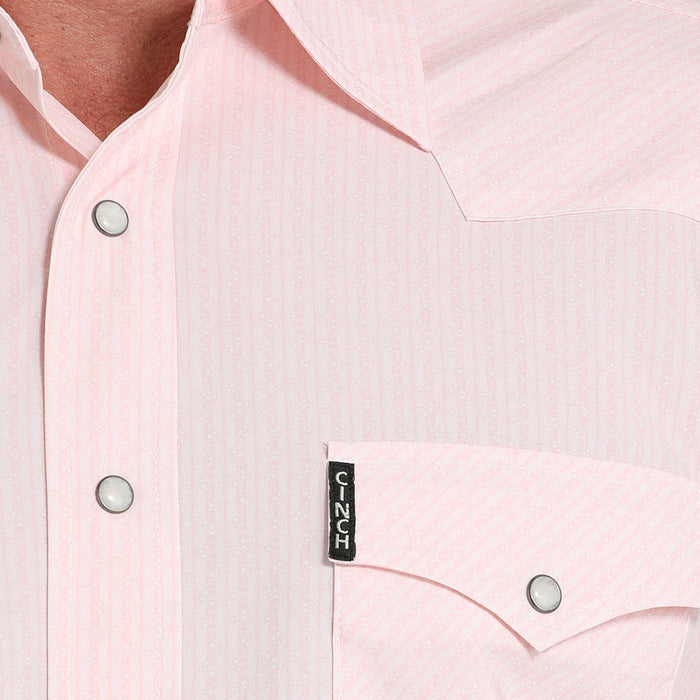 Cinch Men's Pink ArenaFlex Modern Fit Long Sleeve Button Shirt