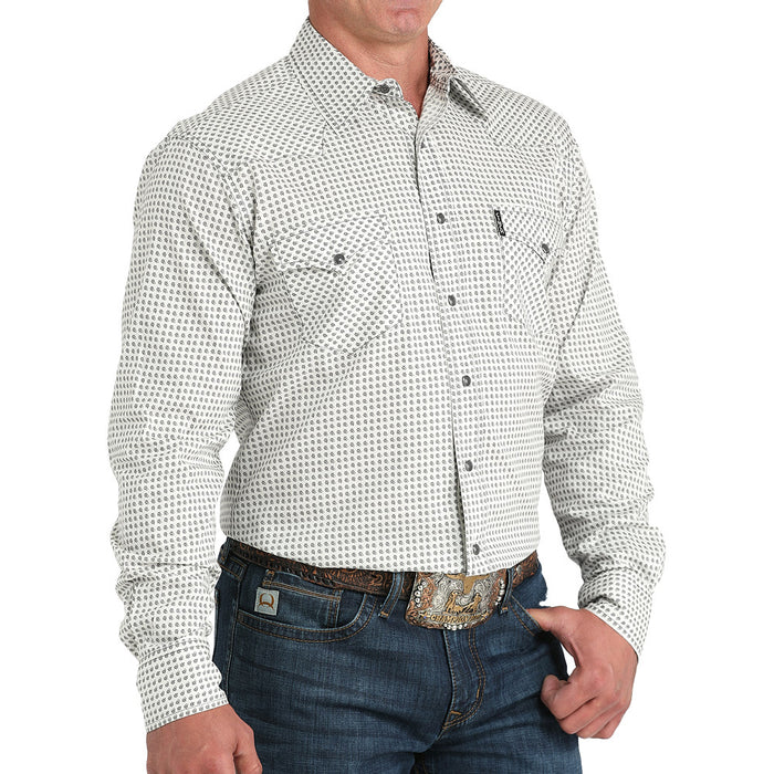 Cinch Men's Cream Print Modern Fit Shirt