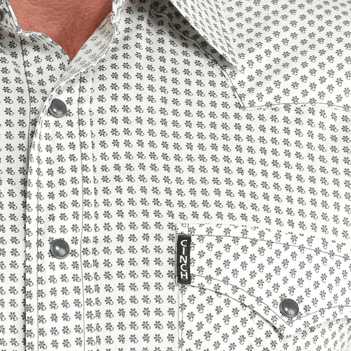 Cinch Men's Cream Print Modern Fit Shirt