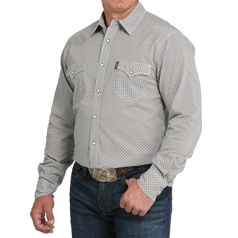 Cinch Men's Grey Print Modern Fit Shirt