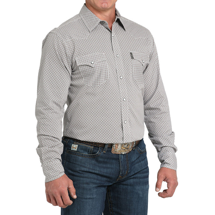 Cinch Men's Grey Print Modern Fit Shirt