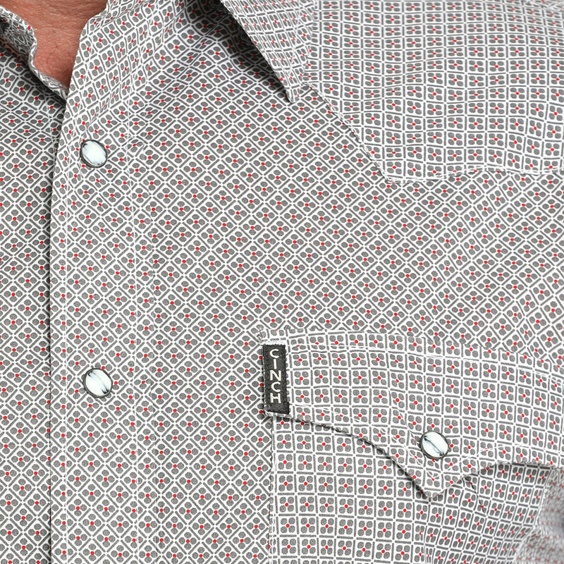 Cinch Men's Grey Print Modern Fit Shirt