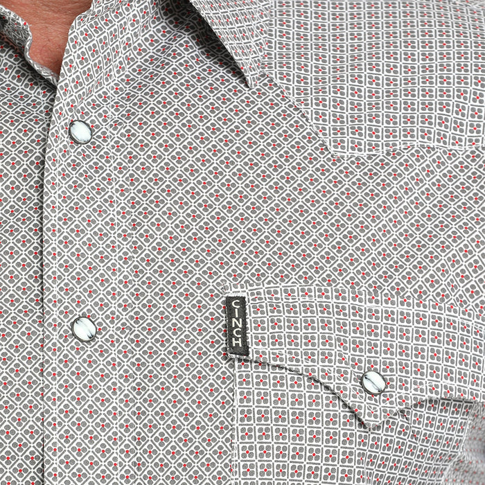 Cinch Men's Grey Print Modern Fit Shirt