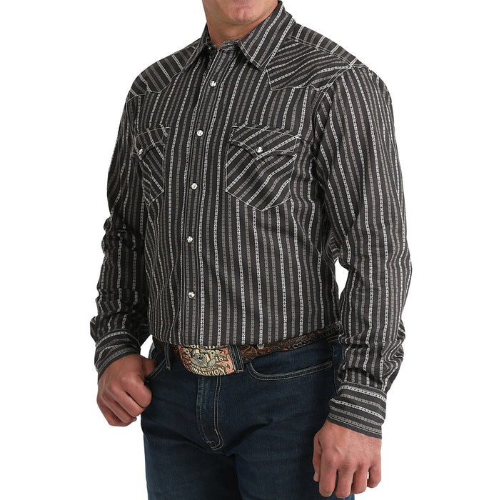Cinch Men's Modern Fit Brown Stripe Shirt