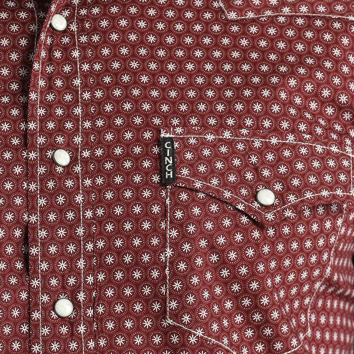 Cinch Men's Burgundy Print Modern Fit Shirt