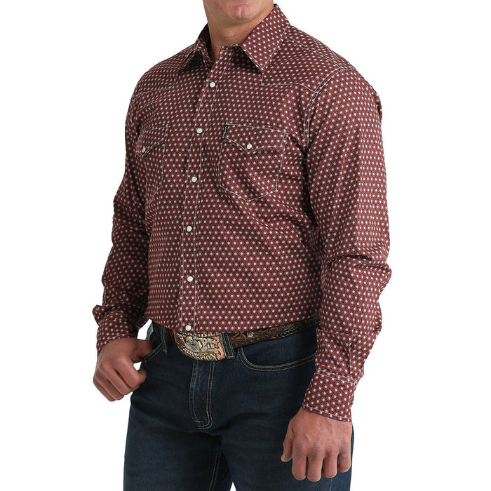 Cinch Men's Burgundy Print Modern Fit Shirt