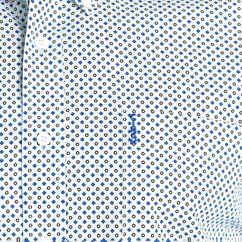 Cinch Men's Light Blue Printed Modern Fit Button Down