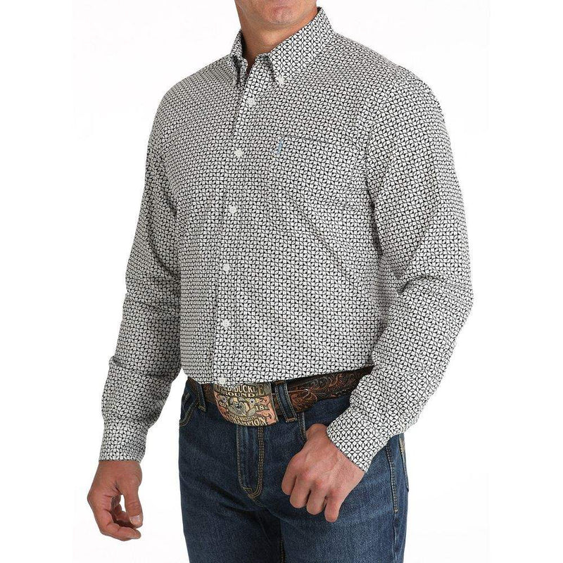 Cinch Men's White Modern Fit Button Down Shirt