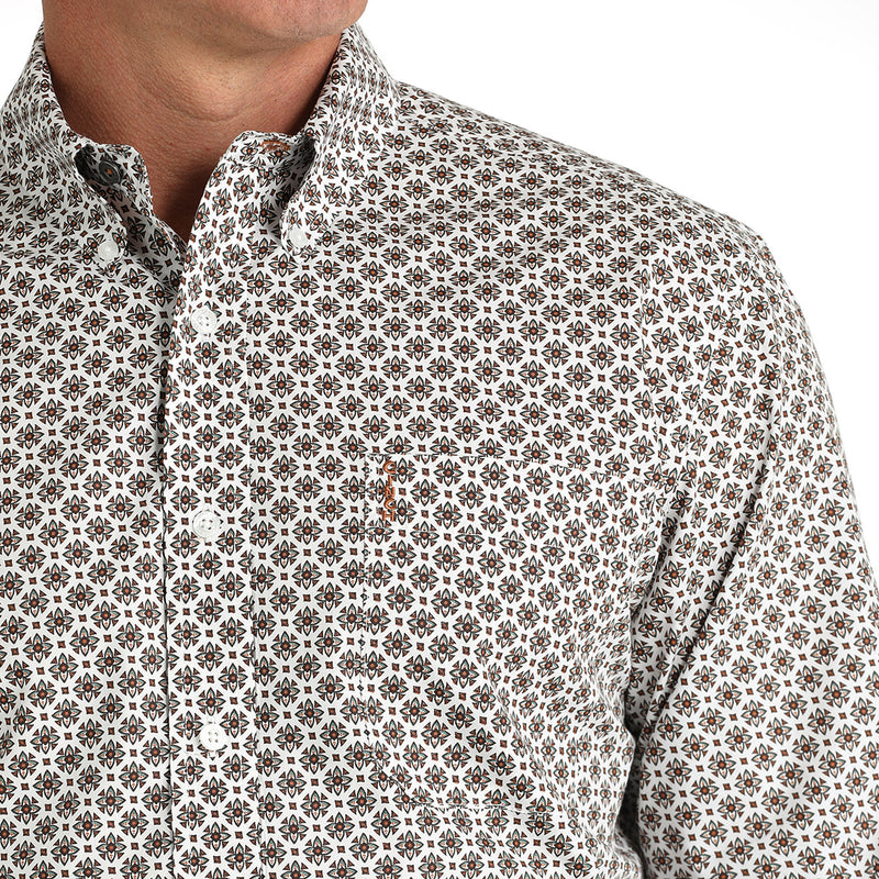 Cinch Men's White Modern Fit Button Down Shirt