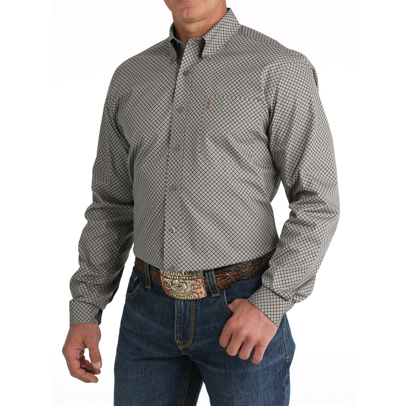 Cinch Men's Grey Modern Fit Button Down Shirt