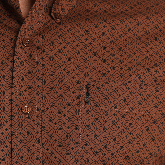 Cinch Men's Brown Print Modern Fit Button Down Shirt