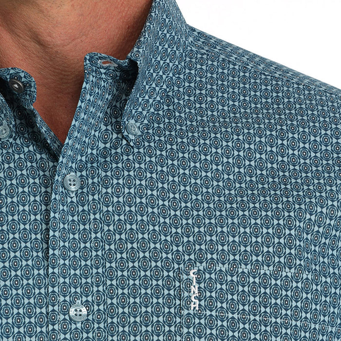Cinch Men's Green Modern Fit Long Sleeve Button Down Shirt