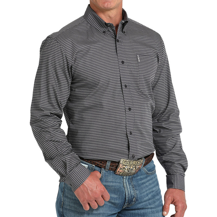 Cinch Men's Grey Modern Fit Long Sleeve Button Shirt
