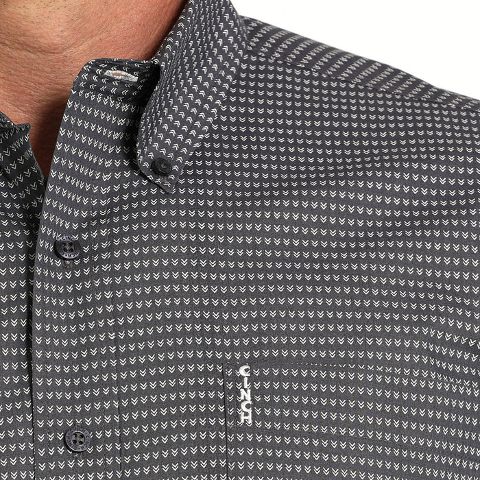 Cinch Men's Grey Modern Fit Long Sleeve Button Shirt