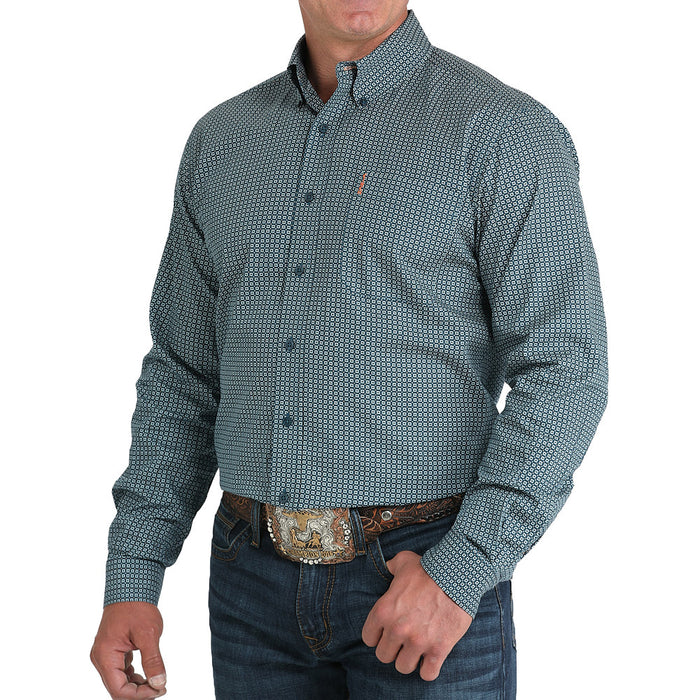 Cinch Men's Teal Print Modern Fit Shirt