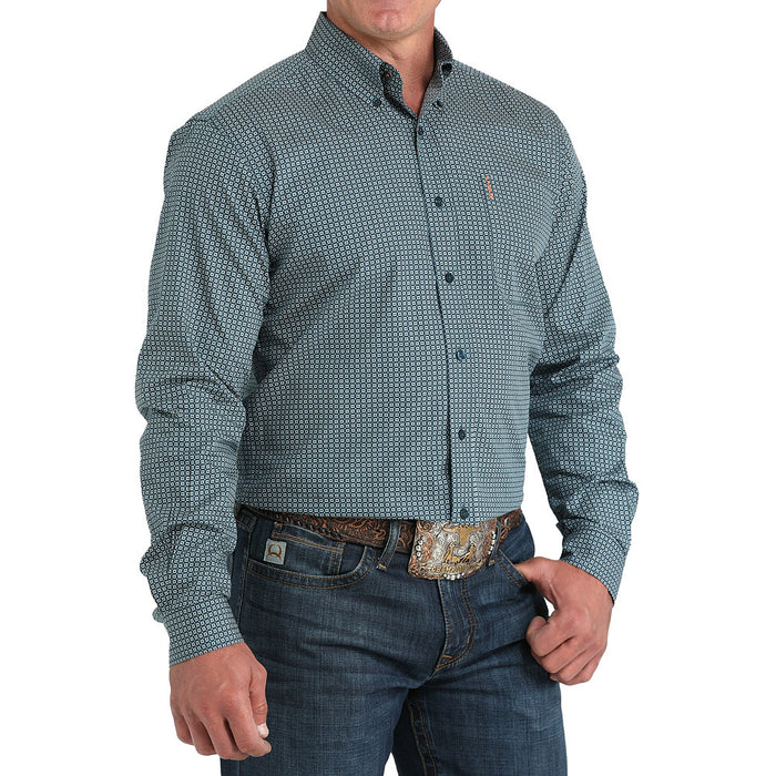 Cinch Men's Teal Print Modern Fit Shirt