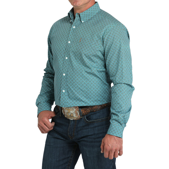 Cinch Men's Turquoise Print Modern Fit Shirt
