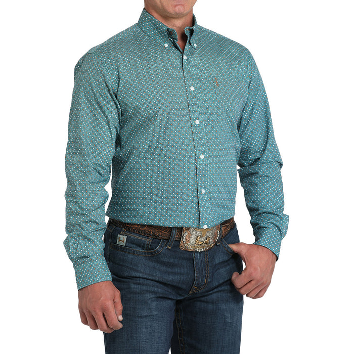 Cinch Men's Turquoise Print Modern Fit Shirt