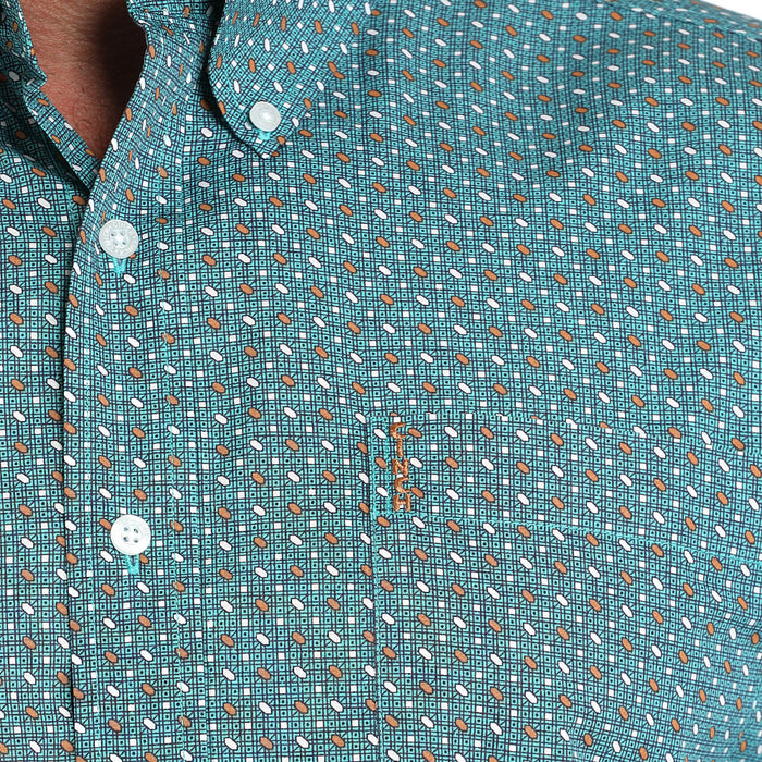 Cinch Men's Turquoise Print Modern Fit Shirt