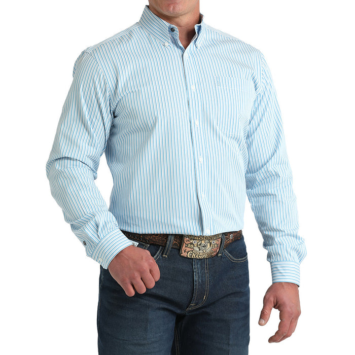 Cinch Men's Modern Fit White Stripe Shirt