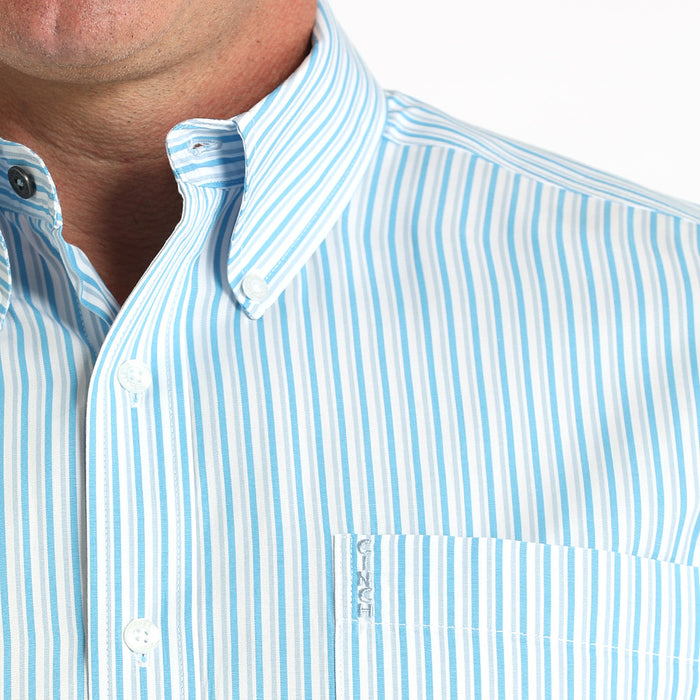 Cinch Men's Modern Fit White Stripe Shirt
