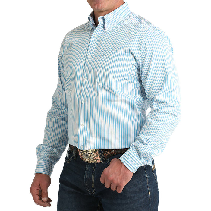 Cinch Men's Modern Fit White Stripe Shirt