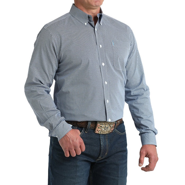 Cinch Men's Modern Fit Blue Print Shirt