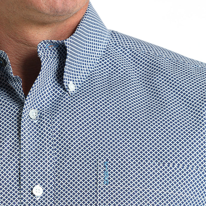 Cinch Men's Modern Fit Blue Print Shirt