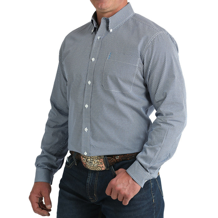 Cinch Men's Modern Fit Blue Print Shirt