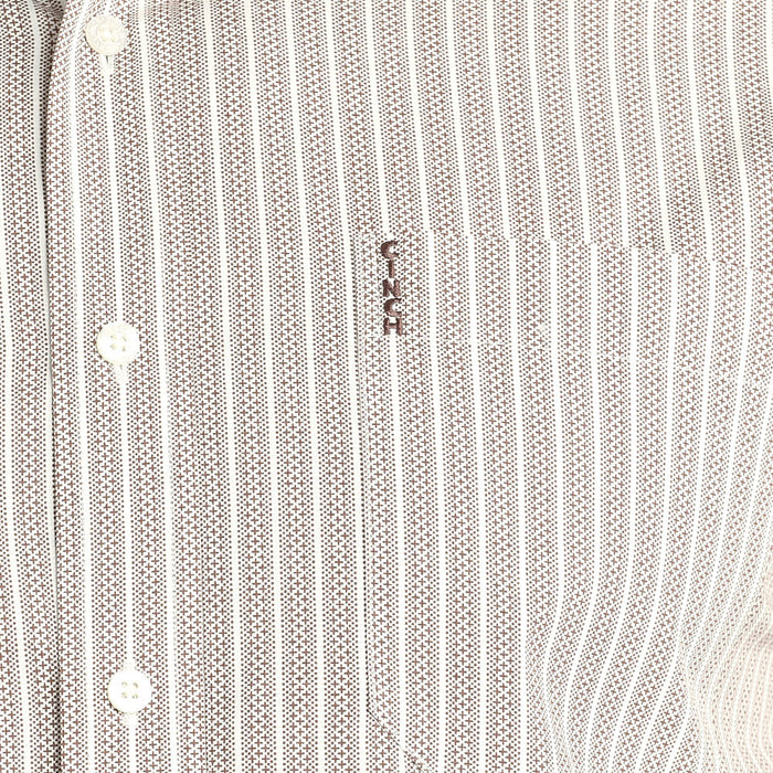 Cinch Men's Cream Stripe Modern Fit Shirt