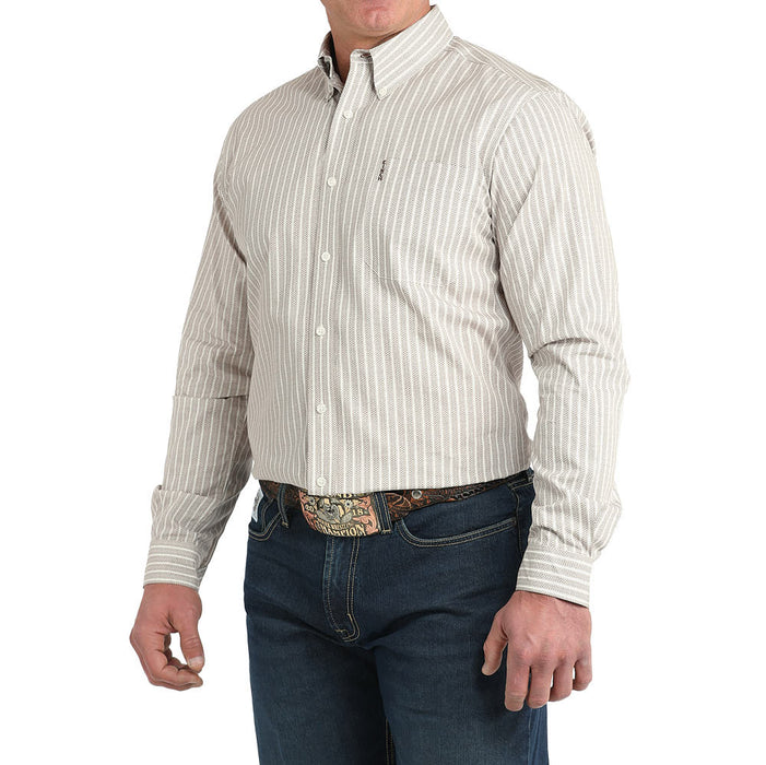 Cinch Men's Cream Stripe Modern Fit Shirt