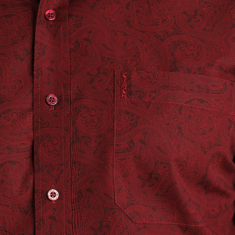 Cinch Men's Burgundy Paisley Modern Fit Shirt