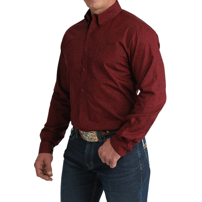 Cinch Men's Burgundy Paisley Modern Fit Shirt