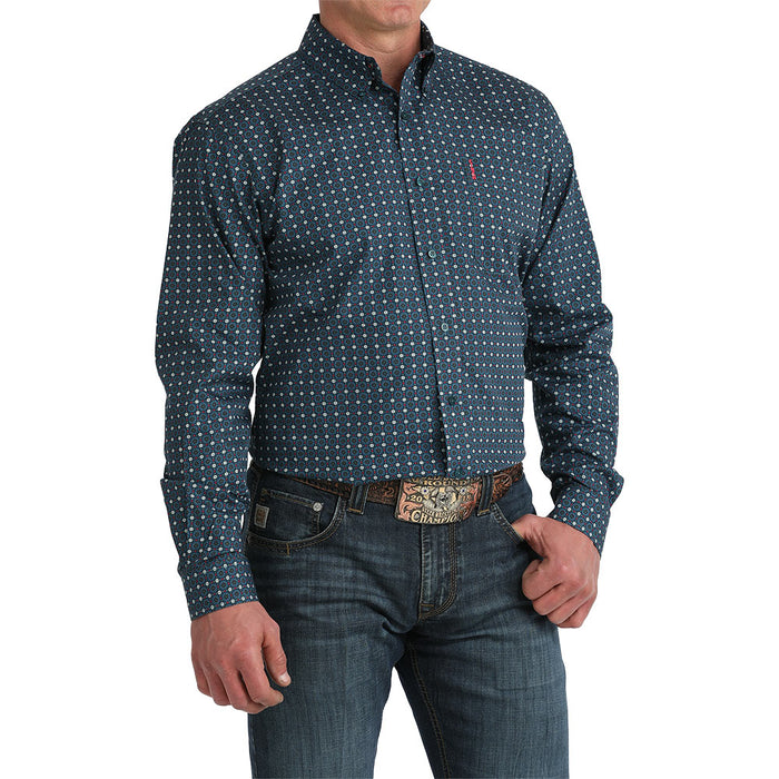 Cinch Men's Blue Circle Modern Fit Shirt