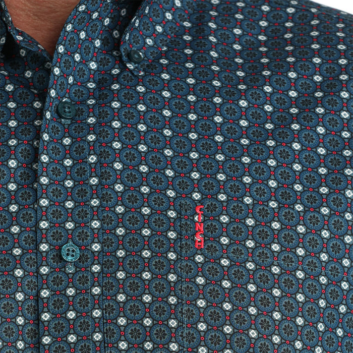 Cinch Men's Blue Circle Modern Fit Shirt