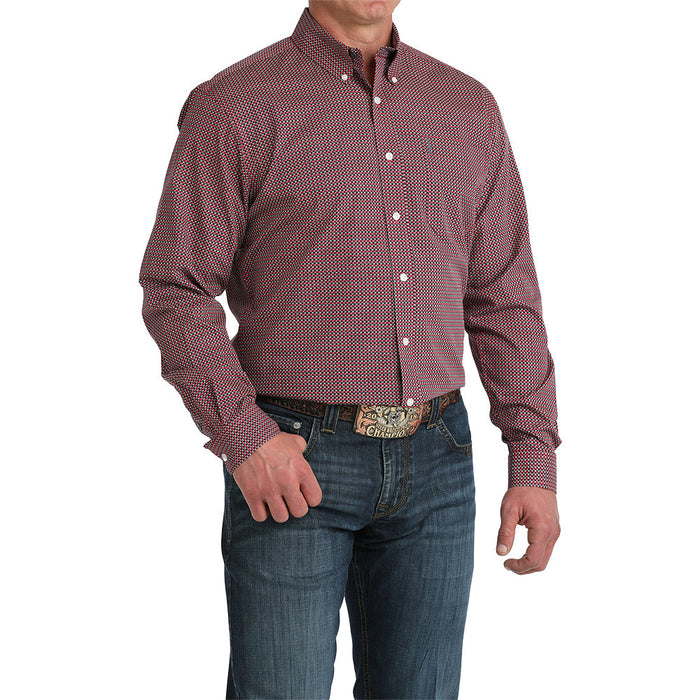 Cinch Men's Pink Small Check Modern Fit Shirt