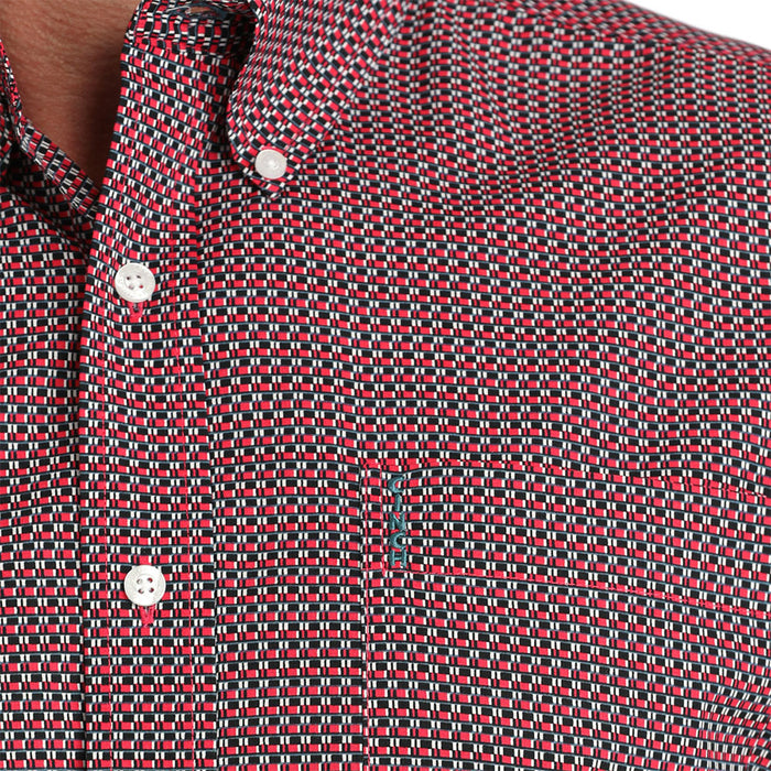 Cinch Men's Pink Small Check Modern Fit Shirt