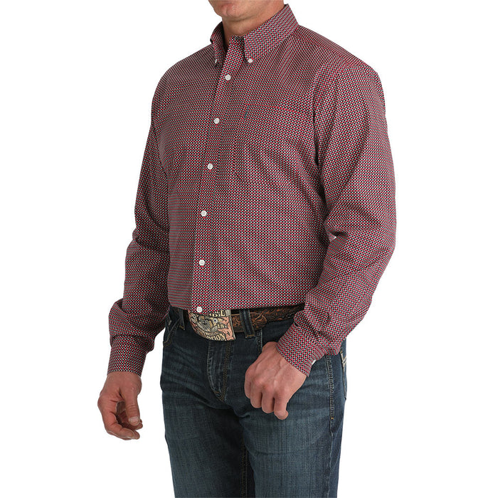 Cinch Men's Pink Small Check Modern Fit Shirt