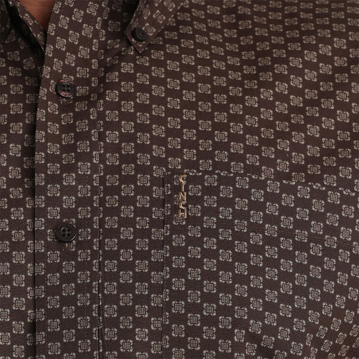Cinch Men's Brown Print Modern Fit Shirt