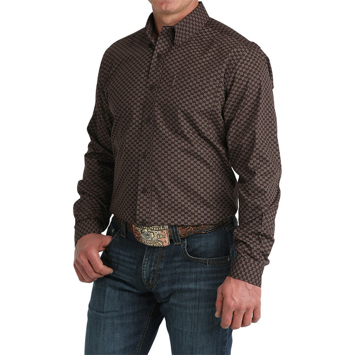 Cinch Men's Brown Print Modern Fit Shirt