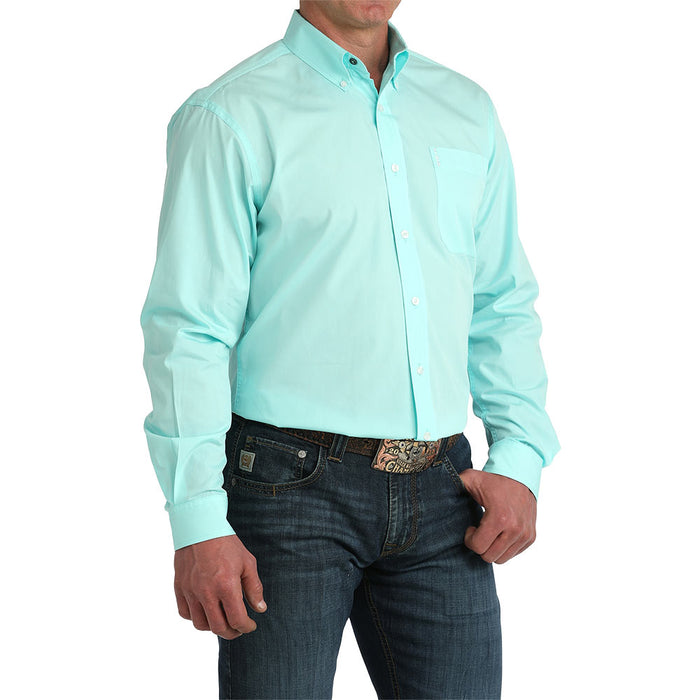 Cinch Men's Turquoise Solid Modern Fit Shirt