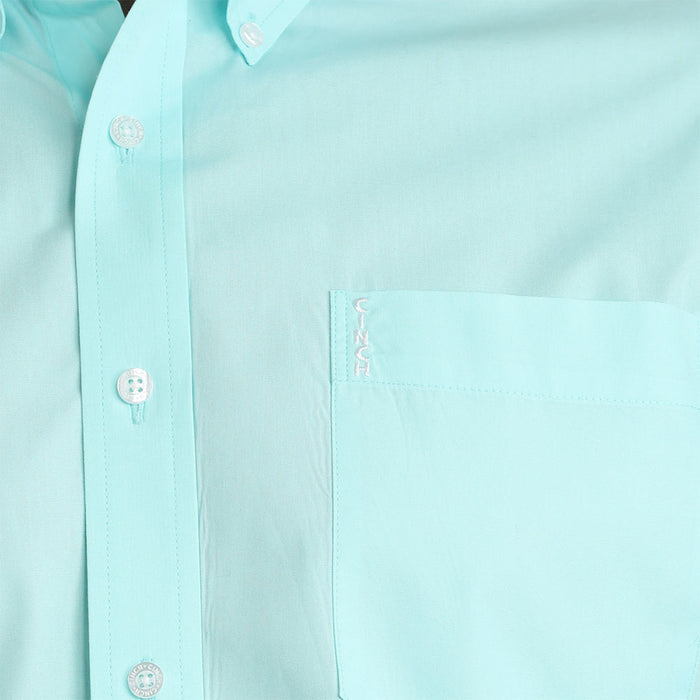 Cinch Men's Turquoise Solid Modern Fit Shirt