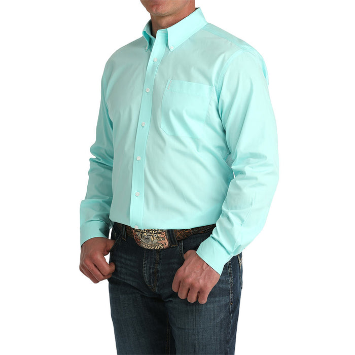 Cinch Men's Turquoise Solid Modern Fit Shirt